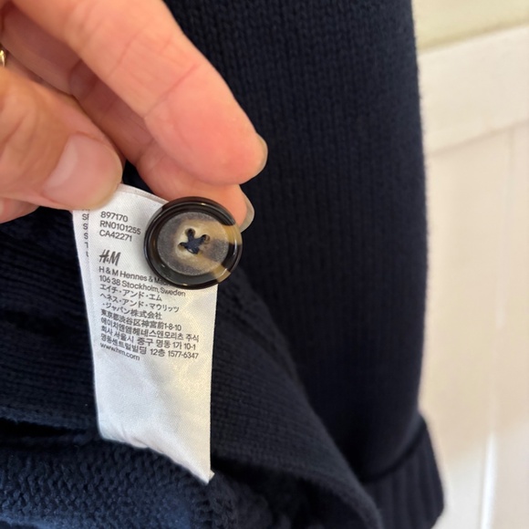 Mens dark blue H&M cardigan size Medium collegiate nautical eclectic grandpa - Picture 3 of 8